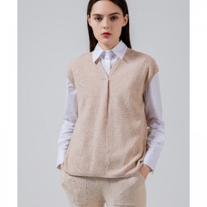 Παλιρροιακή μόδα απλή αναψυχή joker βασικό πλέξιμο μικρό v-λαιμό vest 68053#